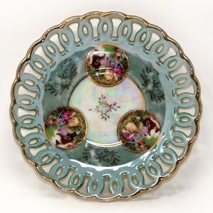 Vintage Royal Sealy China Plate, Saucer, Victorian Couple, Japan, Kitchenware